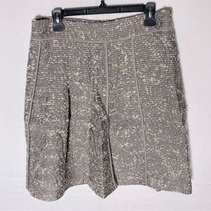 Akris Punto Greige Textured Knit Mini Skirt 10 Quiet Luxury Twee Polished Preppy
